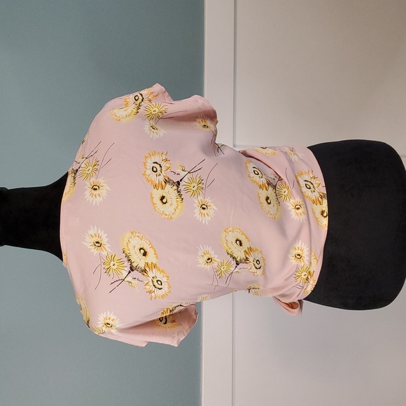 Madewell Blush Pink Floral Wrap Top XS - Picture 5 of 12